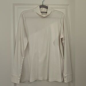 Lands' End Women’s Long-Sleeve Mock Turtleneck Shirt - White